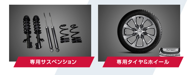 専用サスペンション　専用タイヤ＆ホイール