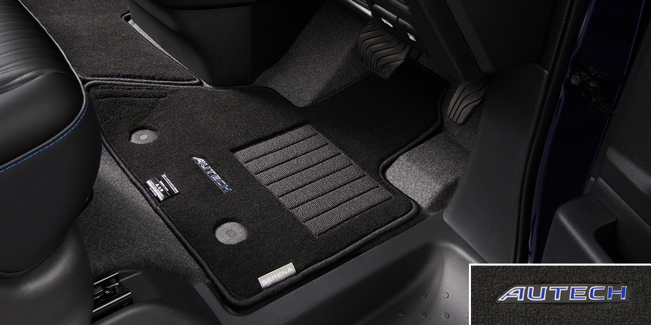 専用フロアカーペット（ブラック、吸遮音・消臭・アレルゲン物質低減･抗ウイルス・抗菌・防ダニ・抗カビ機能付､「AUTECH」エンブレム付)